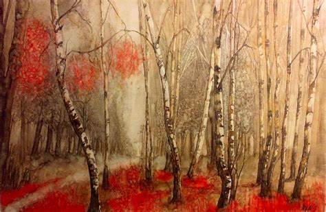 The Beauty of Red Birch Tree Art Capturing Nature’s Majesty through Brushstrokes